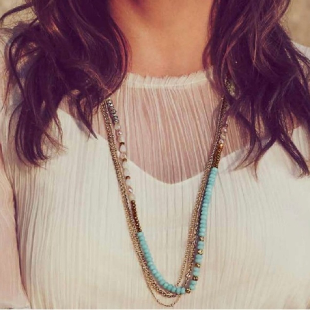 Chloe + Isabel Aquamarina Long Layered Necklace
